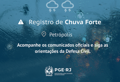 Aviso aos Contribuintes em razão do registro de chuva forte no município, conforme divulgado pelos meios de comunicação e pelos órgãos de Defesa Civil